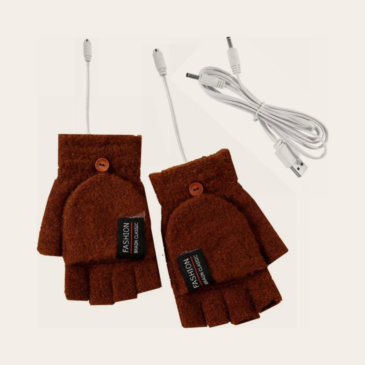 Mitaines chauffantes coloris café