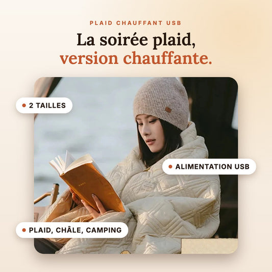 Plaid chauffant USB : la soirée plaid, version chauffante